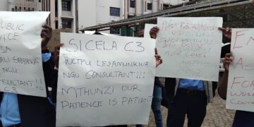 Laboratory staff protest over delayed pay, years of contract employment