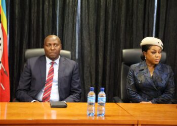 Prime Minister Russell Mmiso Dlamini and Minister Savannah Maziya.