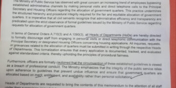 Govt warns civil servants against bypassing housing allocation procedures