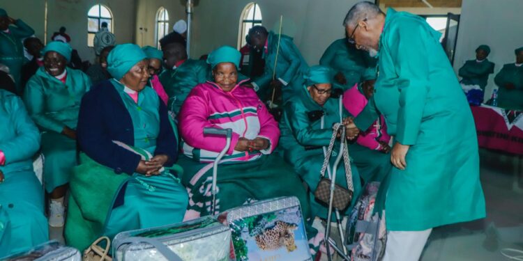 Founder of Believers in Christ Pastor Shabalala donated 29 blankets to senior citizen