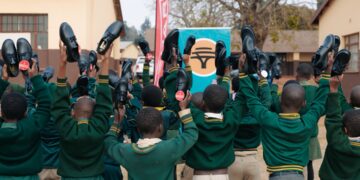 FNB, Buy ‘n Save Spar donates  356 School shoes