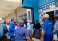 Bunye Betfu SACCO members protest outside the cooperative’s premises amid concerns over its governance and operations. Photo: Screengrab from Eswatini Observer video