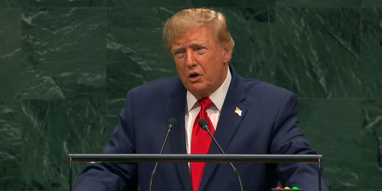 US President Donald Trump addresses world leaders and delegates during the 81st Session of the United Nations General Assembly.