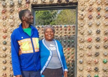 Lavumisa family turns plastic bottles into walls
